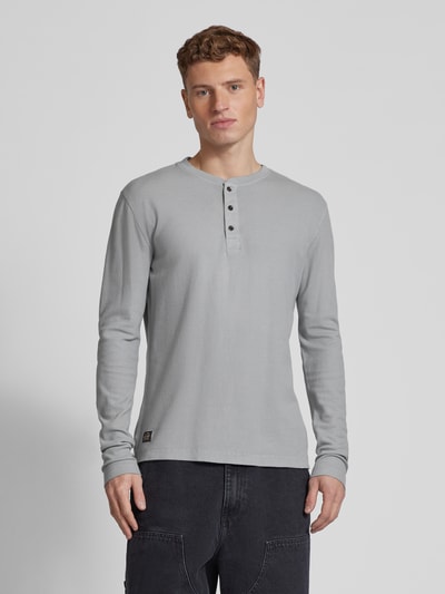 Superdry Shirt met lange mouwen en serafinohals Middengrijs gemêleerd - 4