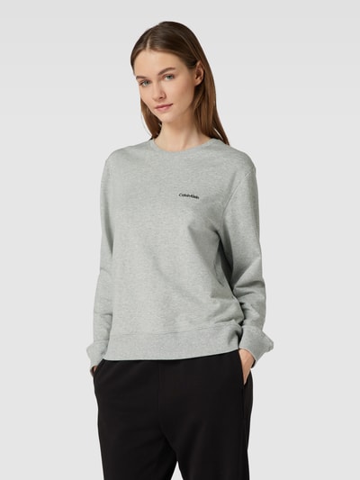 Calvin Klein Underwear Sweatshirt in effen design Lichtgrijs gemêleerd - 4