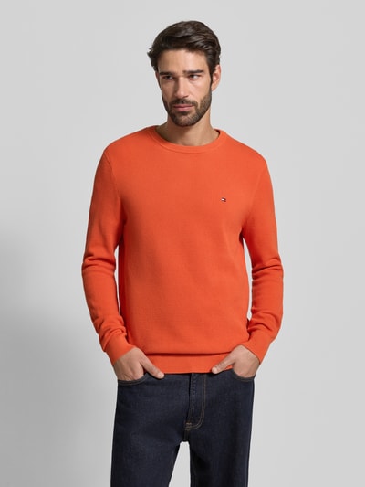 Tommy Hilfiger Regular fit gebreide pullover van zuiver katoen Oranje - 4
