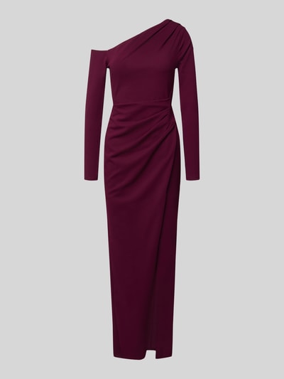Lipsy Abendkleid im One-Shoulder-Look mit Gehschlitz Bordeaux 1