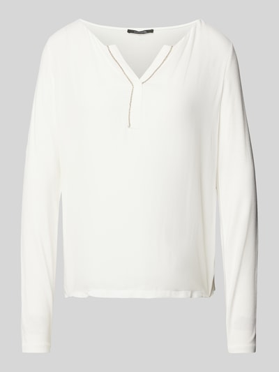 comma Longsleeve mit Label-Detail Weiss 2