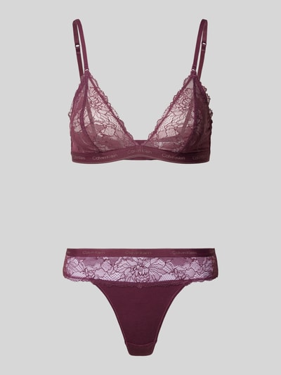 Calvin Klein Underwear Beha met etskanteffect, model 'HOLIDAY GIFT' Prune - 1