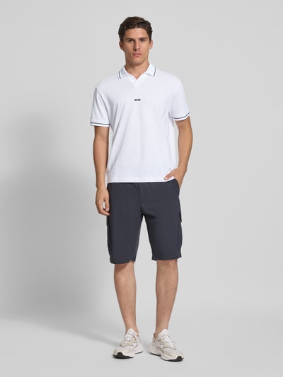 BOSS Green Regular Fit Poloshirt mit Label-Stitching Weiss 1
