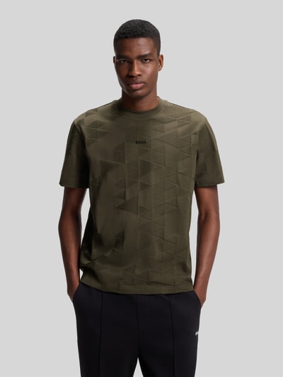 BOSS Green Regular Fit T-Shirt aus reiner Baumwolle Modell 'TS_NETWORK JQ' Oliv 4