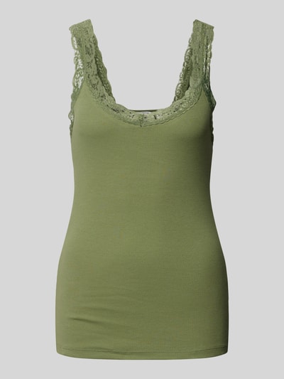 B.Young Tanktop mit Spitzenbesatz Modell 'Palva' Oliv 2