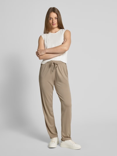 Christian Berg Woman Broek met elastische band en tunnelkoord Steengrijs - 1