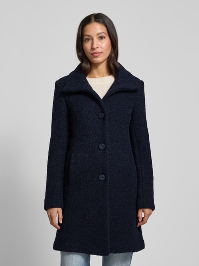 Milo Coats Lange jas met knoopsluiting, model 'LISETTE' Marineblauw - 4
