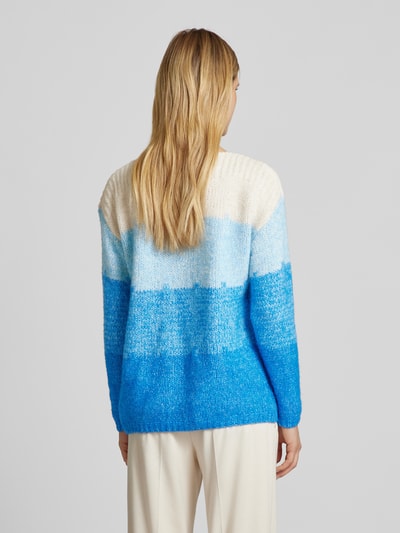 ICHI Gebreide pullover met ribboorden, model 'LEVONE' Blauw - 5