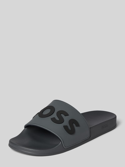 BOSS Slides mit Label-Print Modell 'Kirk' Anthrazit 1