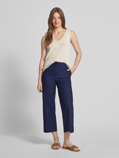 Stefanel Relaxed Fit Culotte aus reiner Baumwolle Dunkelblau 1