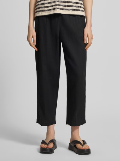 ICHI Linnen broek met steekzakken model 'LINNO' Zwart - 4