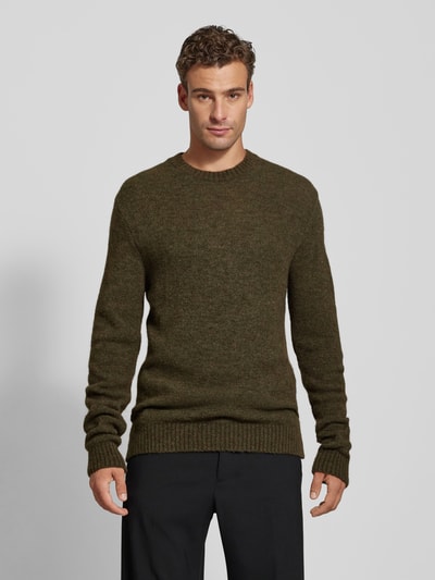 Forét Gebreide pullover met ronde hals, model 'ALPINE' Kaki - 4