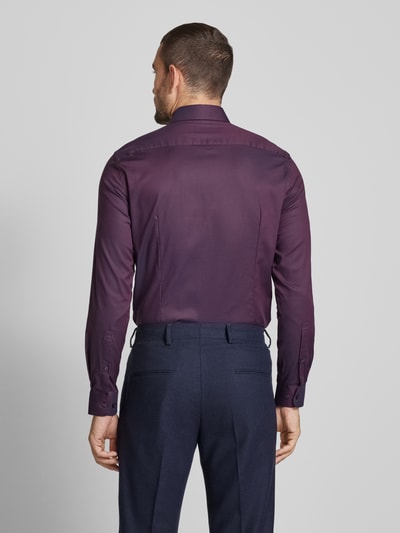 Jake*s Slim Fit Business-Hemd mit Kentkragen Aubergine 5