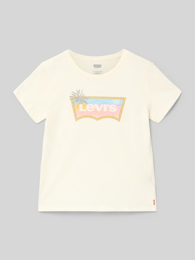 Levi’s® Kids Regular Fit T-Shirt aus Baumwoll-MIx Offwhite 1