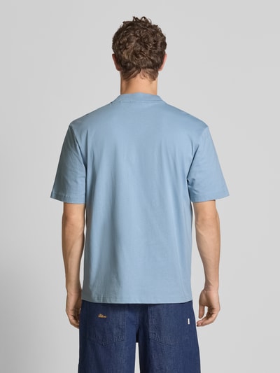 Hugo Blue T-shirt o kroju regular fit z czystej bawełny model ‘NIEROS’ Szaroniebieski 5