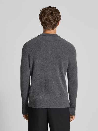 FTC-Cashmere Kasjmier pullover met kentkraag Antraciet - 5