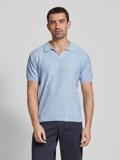 Colours & Sons Regular Fit Poloshirt mit V-Ausschnitt Hellblau 4