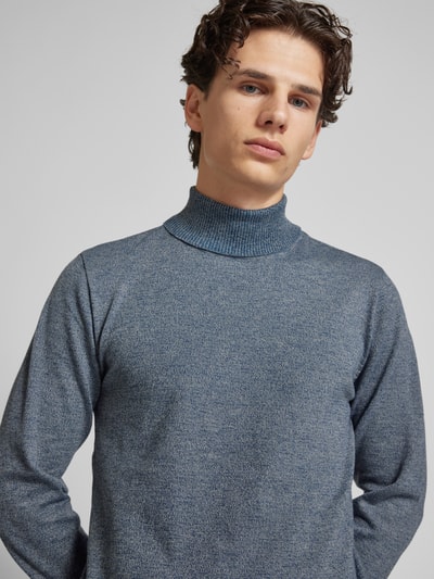 Blend Rollkragenpullover mit Teilungsnähten Marine 3