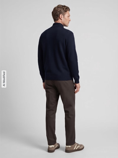 Selected Strickjacke mit Zweiwege Reißverschluss Dunkelblau 5