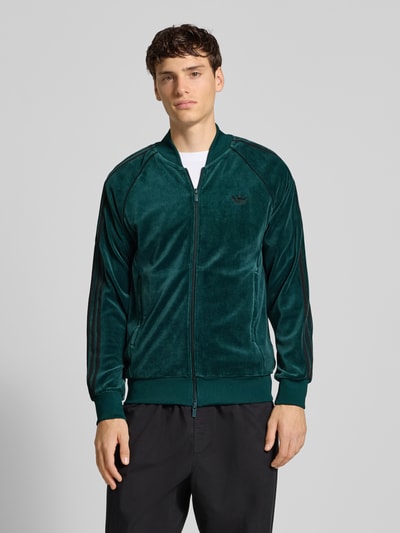 adidas Originals Bluza rozpinana o kroju slim fit z wyhaftowanym logo Ciemnozielony 4