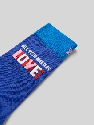 Produktfoto, Socken mit Statement-Print Modell 'The Beatles' von Happy Socks z mieszanki bawełny, napis z napisem, prążkowane ściągacze, detal z logo