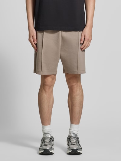 HUGO regular fit sweatshorts van katoenmix model 'DIMACSHORT' Lichtbruin - 4
