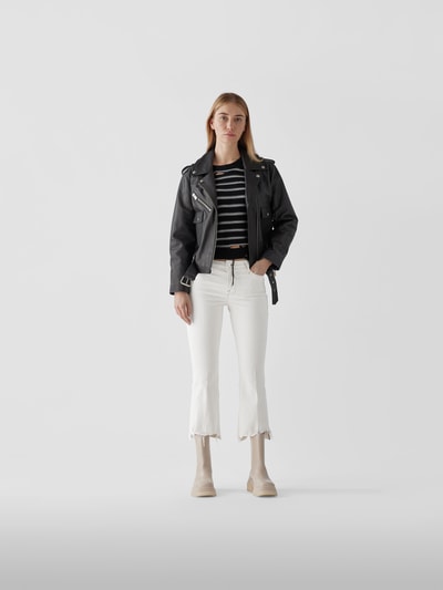 Frame Verkürzte Mid Rise Bootcut Jeans Offwhite 1