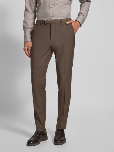 Cinque Spodnie do garnituru o kroju regular fit w kant model ‘Monopoli’ Średniobrązowy 4