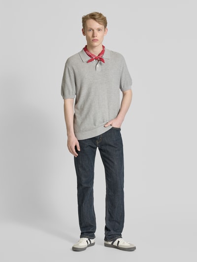 Levi's® Koszulka polo o kroju standard fit z prążkowanymi wykończeniami Srebrny 1