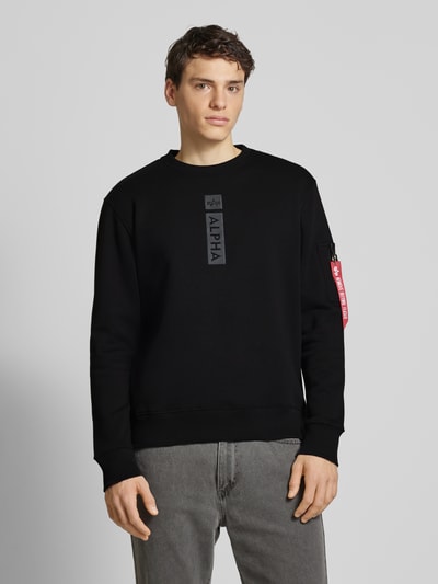 Alpha Industries Sweatshirt met labelprint Zwart - 4