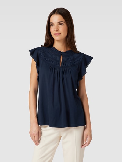 Lauren Ralph Lauren Bluse mit Volants Modell 'ISALOAH' Marine 4