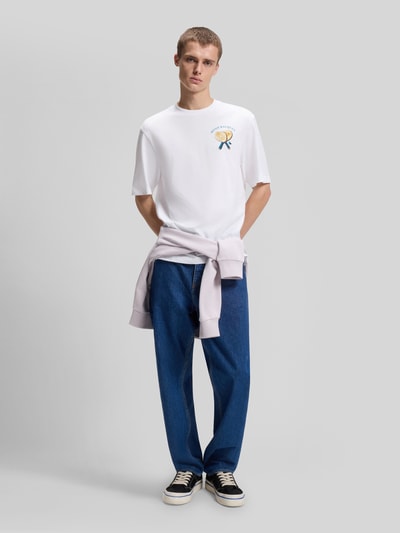 HUGO Blue Regular Fit T-Shirt mit Rücken Print Modell 'NULAXO' Weiss 1