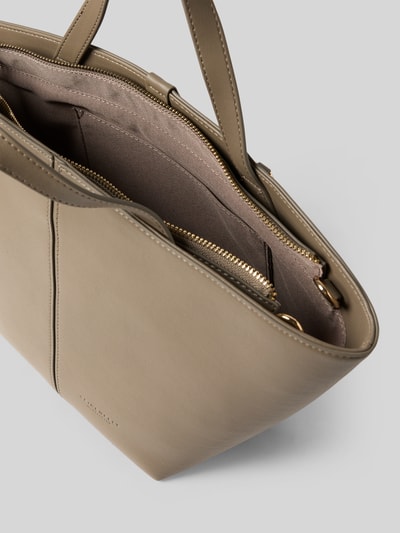 Seidenfelt Handtas met ketting, model 'LAINIO' Taupe - 5
