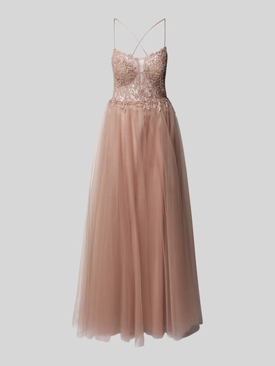 V.M. Abendkleid mit Spitzenbesatz Rose 2