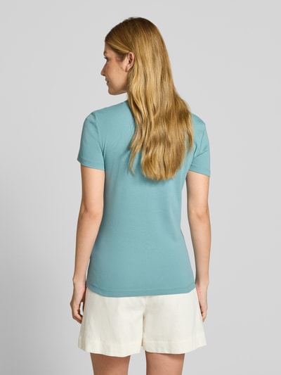 Christian Berg Woman T-shirt met geribde ronde hals Aquablauw - 5