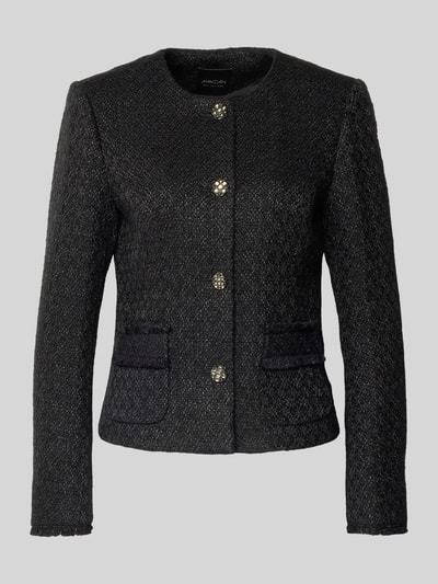 Marc Cain Żakiet z imitacji bouclé Czarny 2