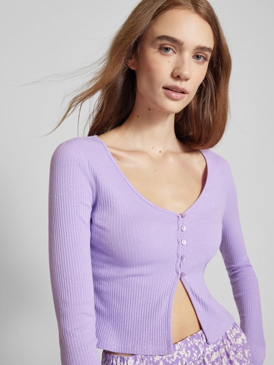 Only Shirt met lange mouwen en boothals, model 'KASSI' Violet - 3