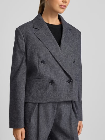 BOSS Orange Boxy fit korte blazer met wol, model 'JAFLENI' Donkerblauw - 3