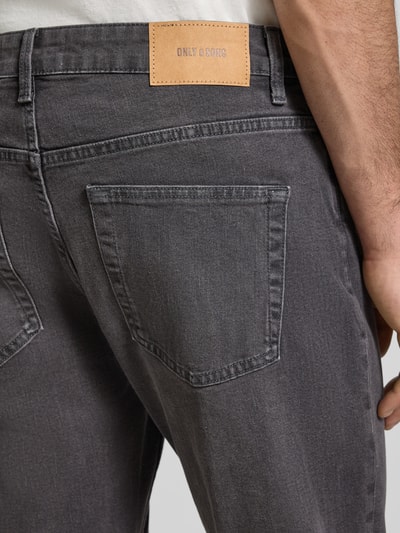 ONLY & SONS Jeansy krój regular fit z mieszanki bawełny model „WEFT” Ciemnoszary 3