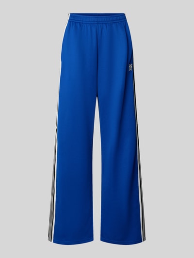 Produktfoto, Jogpants im Retro-Look mit elastischem Bund von Karo Kauer in Blau mit weißen Streifen, Material-Mix mit Stretch-Anteil