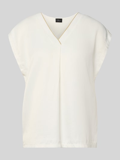 Produktfoto, crèmekleurig Loose Fit T-shirt uit viscose-mix van s.Oliver BLACK LABEL, gladde textuur, dames T-shirt
