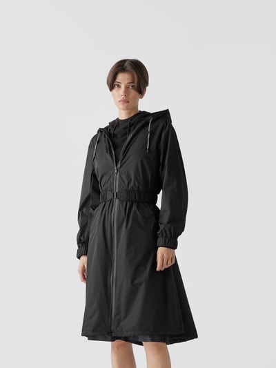 Yves Salomon Mantel mit Label-Patch Schwarz 4