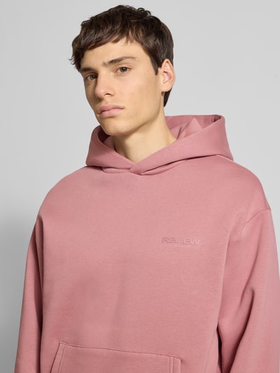 REVIEW Hoodie mit Label-Print Altrosa 3