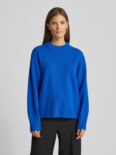 Jake*s Casual Loose Fit Strickpullover aus Wolle Blau 4