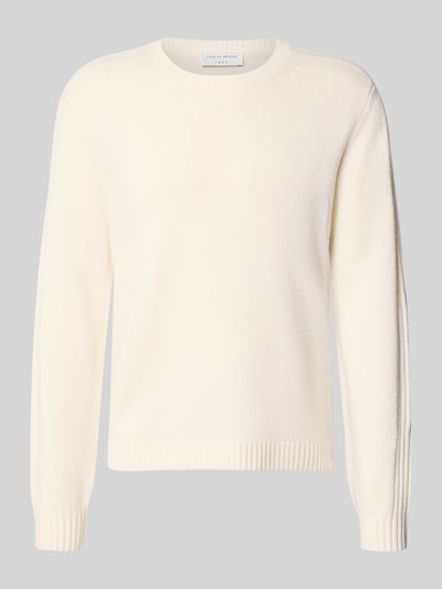 Produktfoto, Wollpullover mit Kaschmir-Anteil Model 'FRED' von Tiger of Sweden in Creme, gerader Schnitt, gerippte Abschlüsse, fein strukturierte Textur