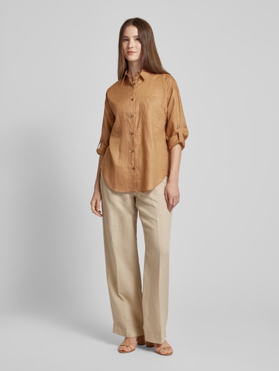 BOSS Orange Blouse met opgestikte borstzak, model 'Bostik' Cognac - 1