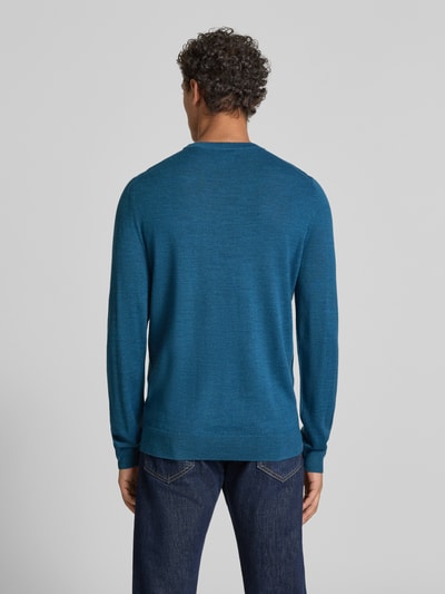 Christian Berg Men Regular Fit Longsleeve aus Merino-Mix Petrol Melange 5