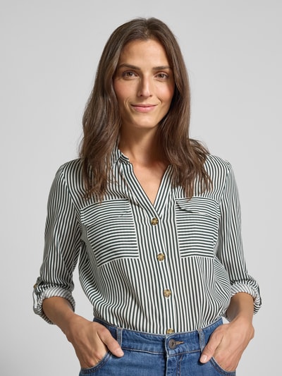 Vero Moda Regular Fit Hemdbluse aus reiner Viskose Modell 'BUMPY' Dunkelgruen 3