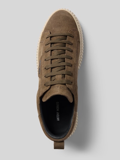 Produktfoto, Sneaker aus Leder Modell 'HOPPER' von Antony Morato in Braun mit abgerundete-Spitze, Schnürung, Label-Detail, Absatzhöhe 4 cm, Schafthöhe 8 cm, Schaftweite 10 cm, Herren Sneaker, Detailreiche Oberfläche, EU-Größe 45, Echtes Leder