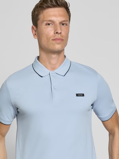 CK Calvin Klein Poloshirt mit Label-Detail Hellblau 3